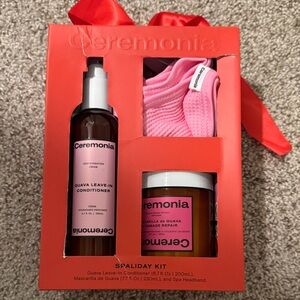 Ceremonia Guava Leave-In Conditioner Spa Kit - Red and Pink
